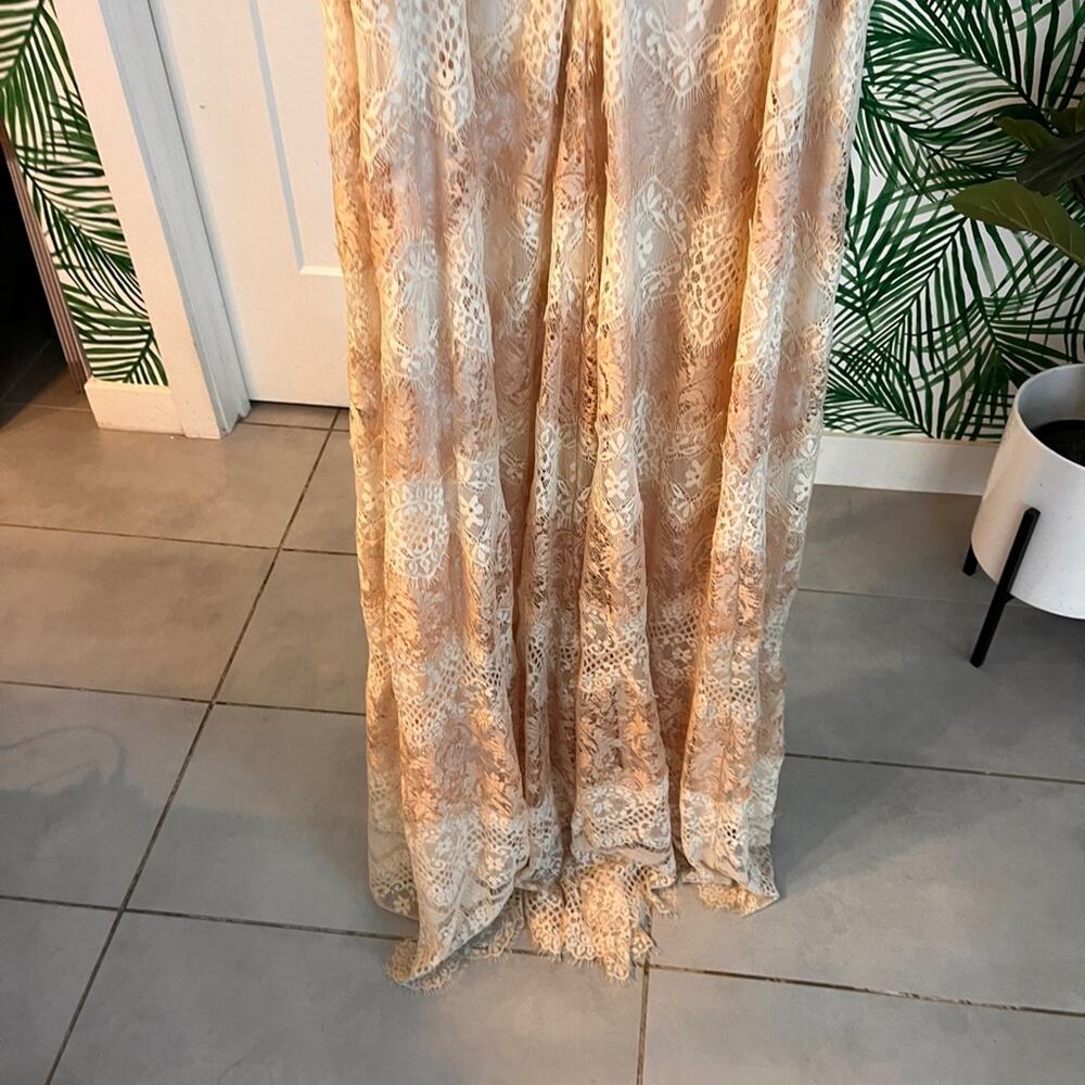 Tadashi Shoji Cream Lace Maxi Dress - Picture 7 of 10